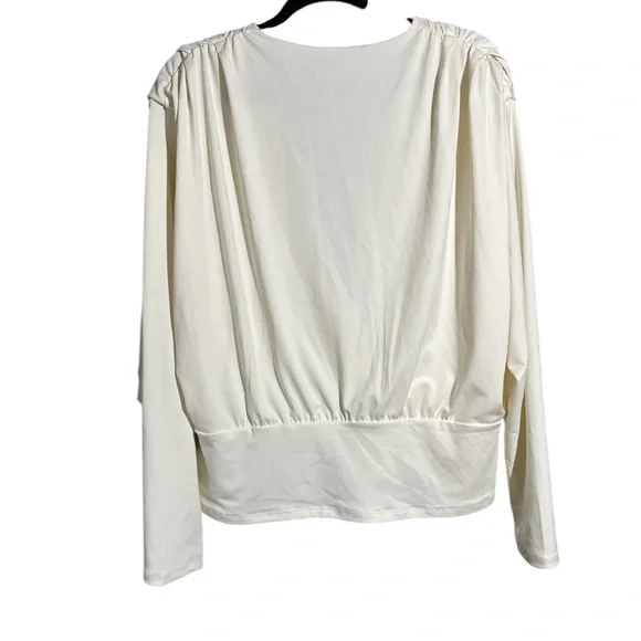 Abercrombie & Fitch Cream Drape V-Neck Blouse NWT XXL - Picture 2 of 7